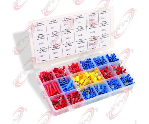 520pc ASSORTED WIRE CONNECTORS TERMINALS KIT - ELECTRICAL WIRING SPLICE